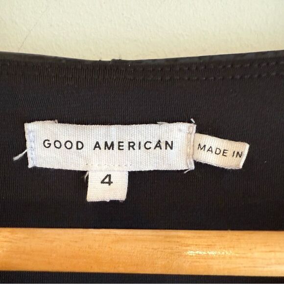 Good American Black Snakeskin Print Faux Leather Long Sleeve Bodysuit - Picture 8 of 9